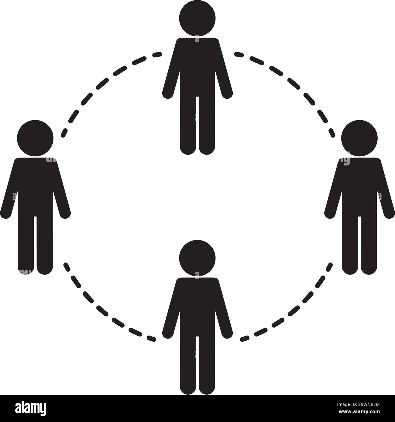 Social distancing between avatars silhouette style icon vector design ...