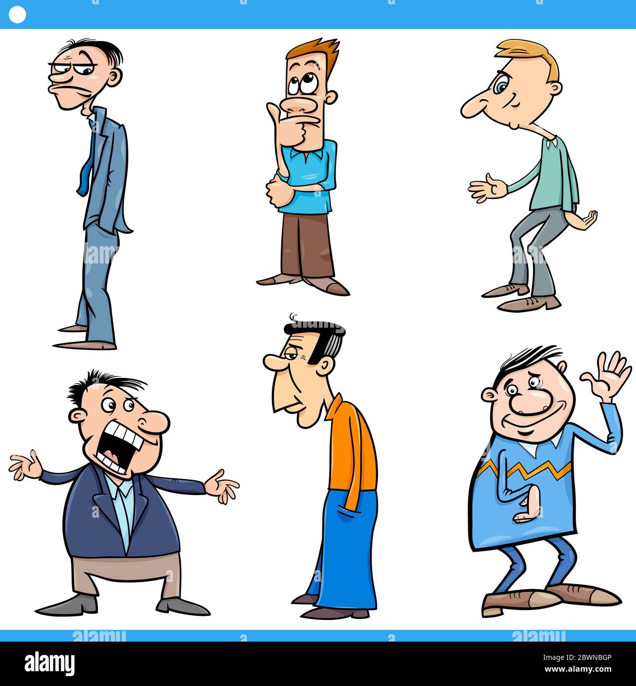 Cartoon Illustration Set Of Funny Men Characters Stock Vector Image 
