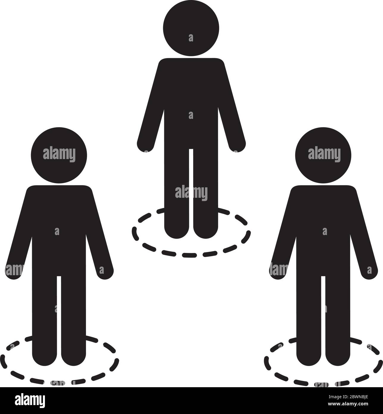 Social distancing between avatars silhouette style icon vector design ...