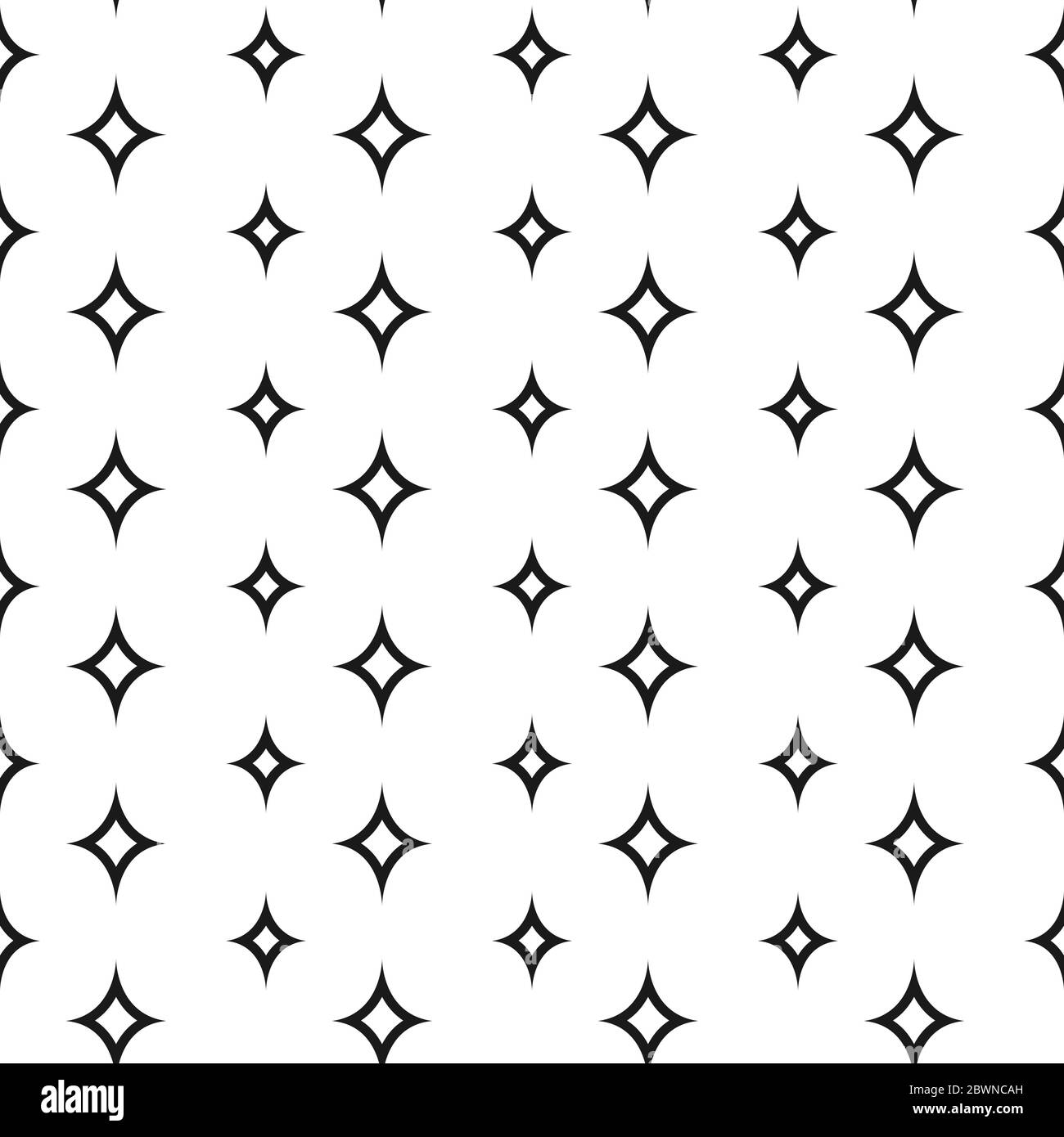 Seamless cute pattern with black stars or sparkles on white background ...