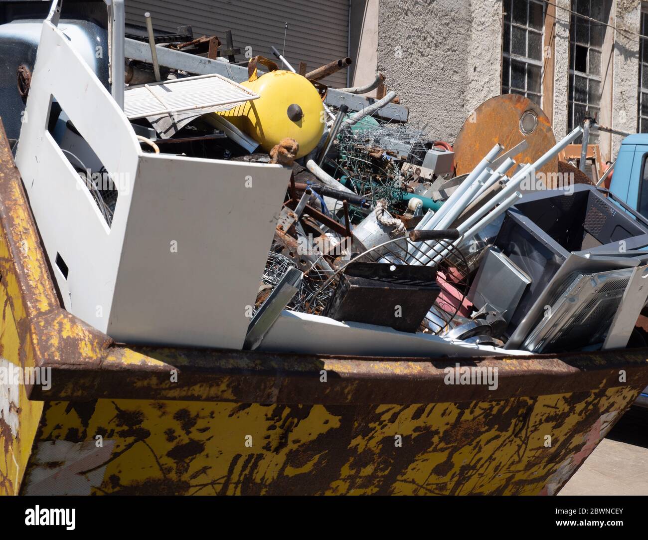 Containers of iron scrap metal scrap scrap collection Stock Photo