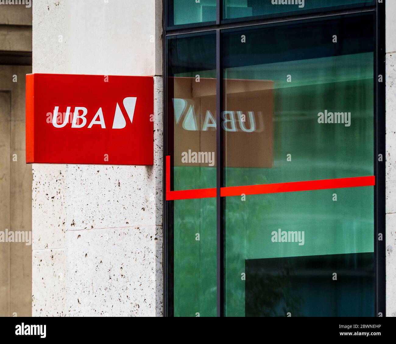 UBA Bank London The United Bank for Africa (UK) Limited London Branch of the Nigeria based bank. Stock Photo