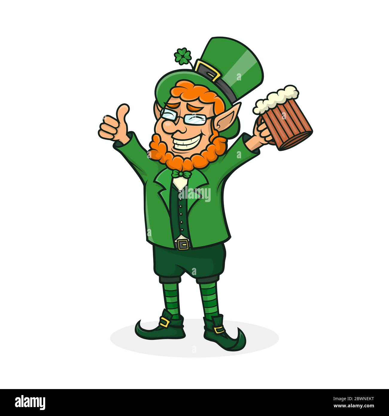 Vector cartoon Saint Patrick. Symbol of National Irish holiday. Stock Vector