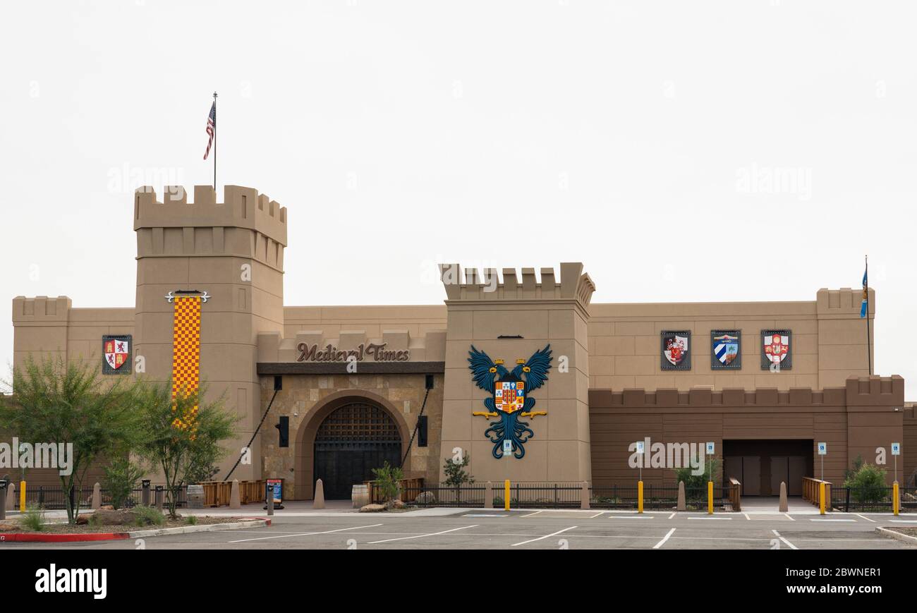 Scottsdale, AZ - December 2, 2019: Medieval Times is a dinner theatre venue based on the 11th century Stock Photo