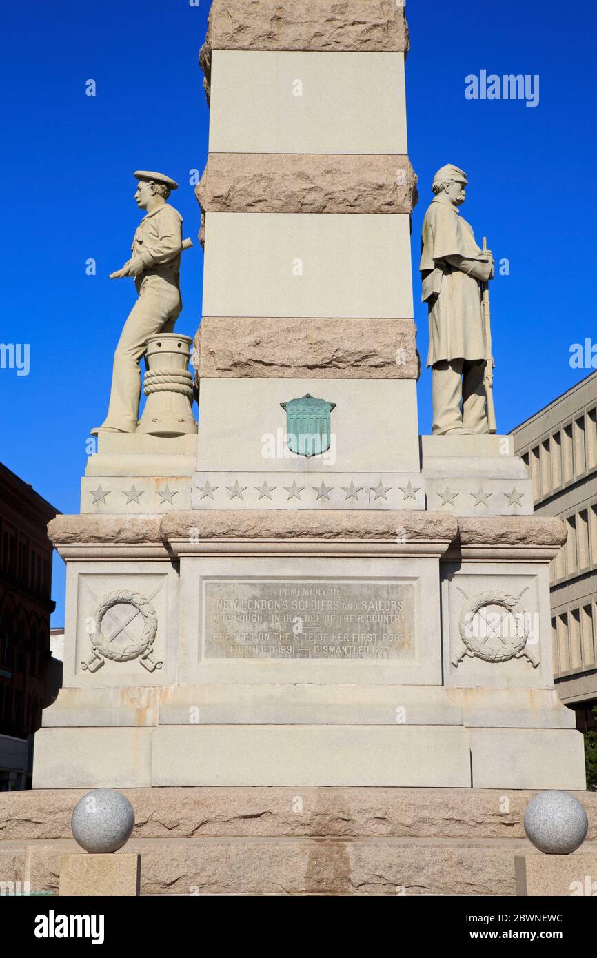 Civil War Monument, New London, Connecticut, USA Stock Photo