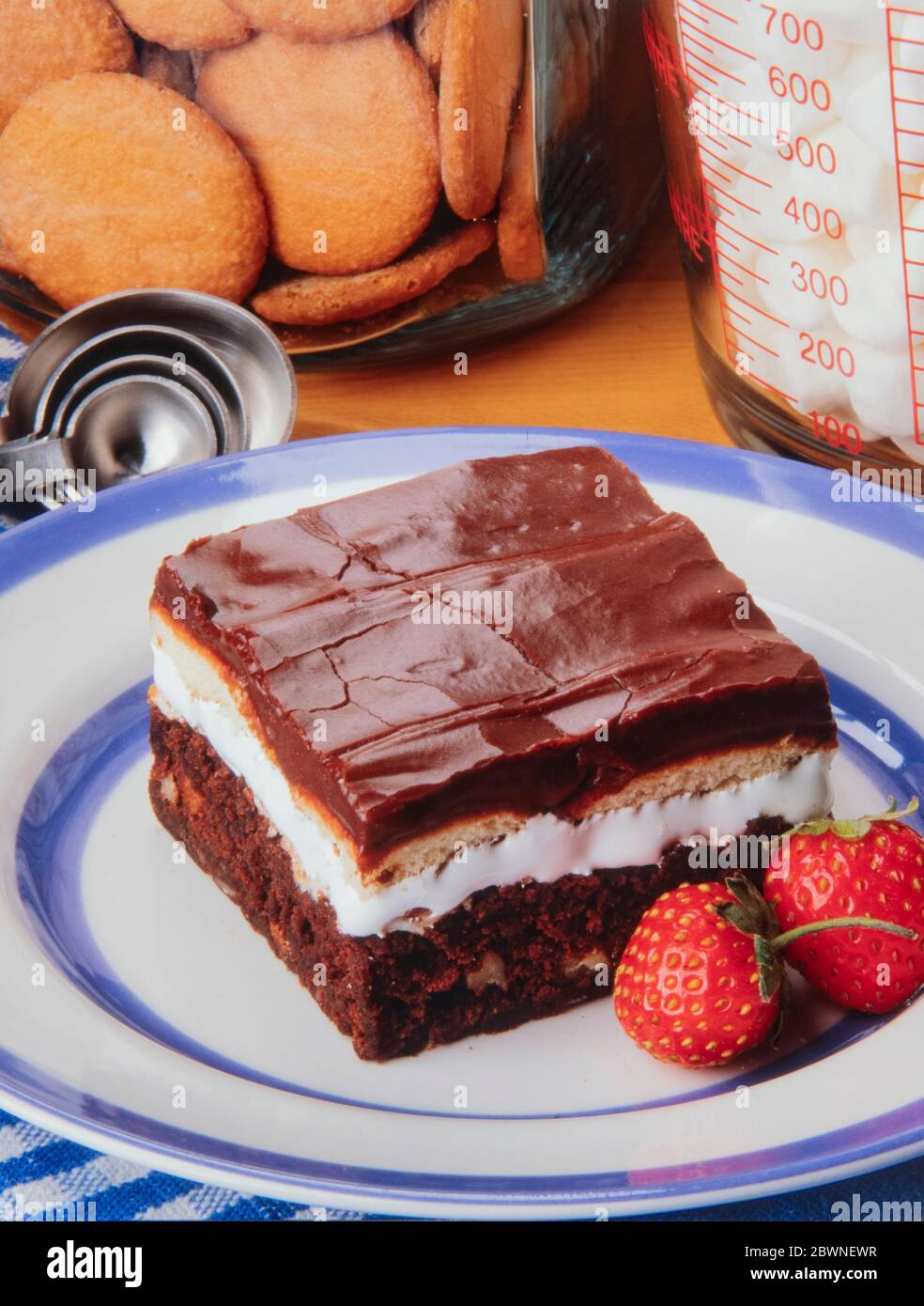 Chocolate Fluff Cake Stock Photo