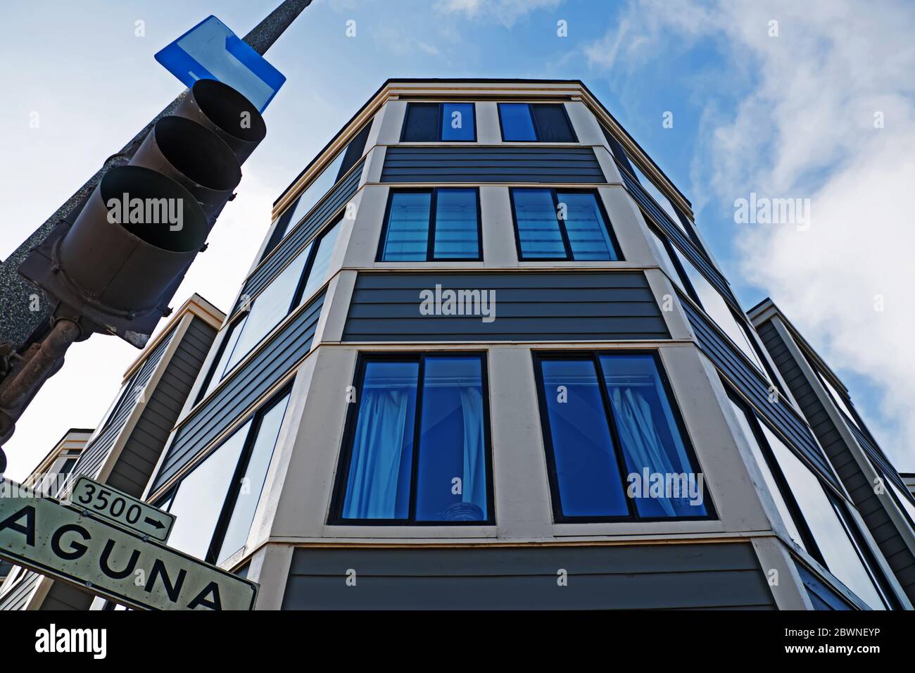 Exterior view of multifamily residential building in San Francisco Stock Photo