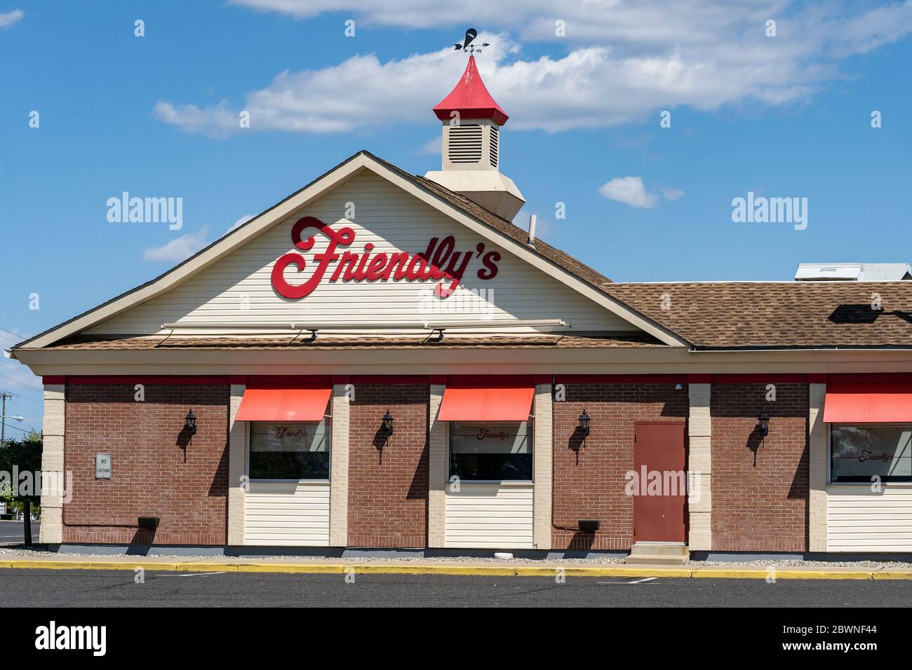 East Norriton, PA -  May 7, 2020: Friendly's is an east coast United States family restaurant also known for their ice cream. Stock Photo