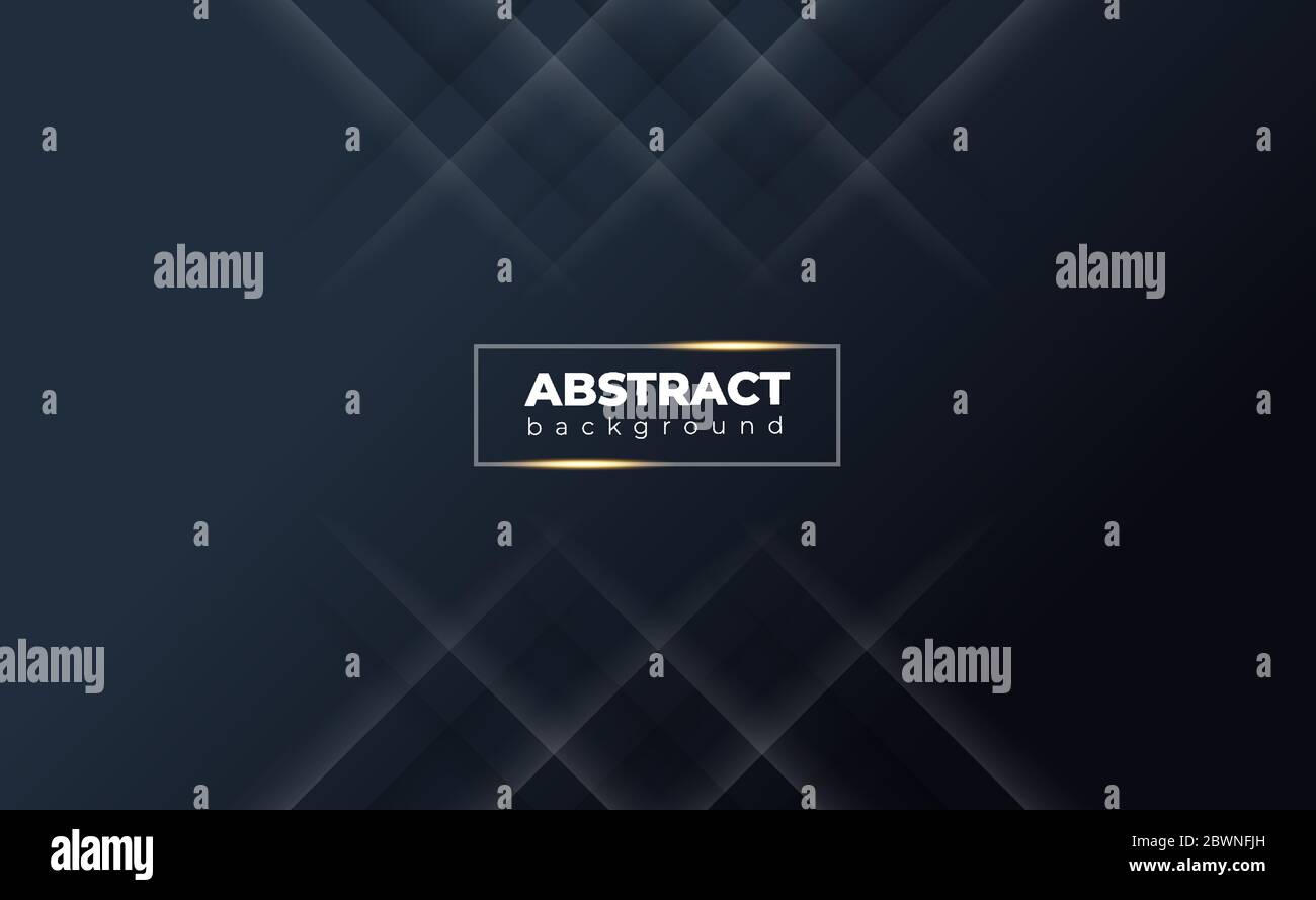 Black abstract geometric background.with shine light. Stock Vector