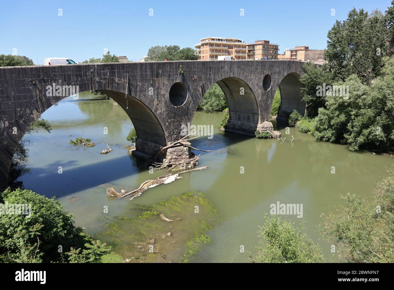 Capua - Ponte romano sul fiume Volturno Stock Photo
