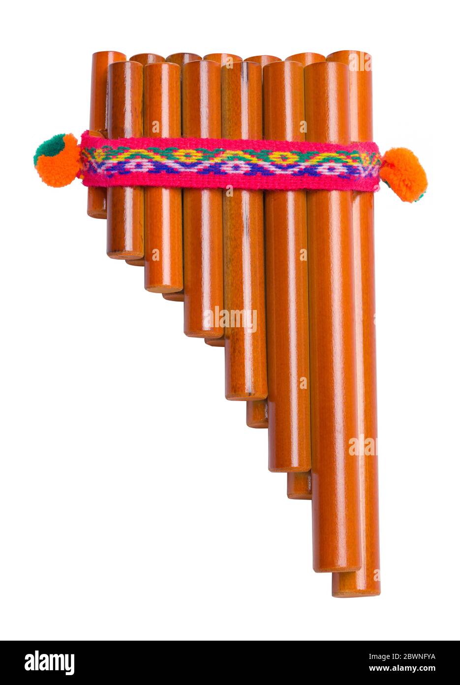 Wood Pan Flute Cut Out on White Background Stock Photo Alamy