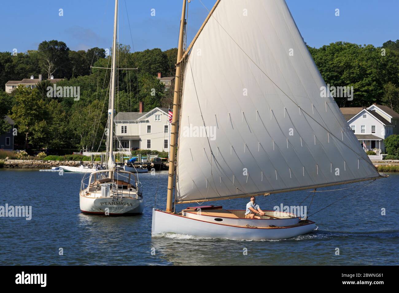 Sail boat, Mystic River, Mystic, Connecticut, USA Stock Photo Alamy