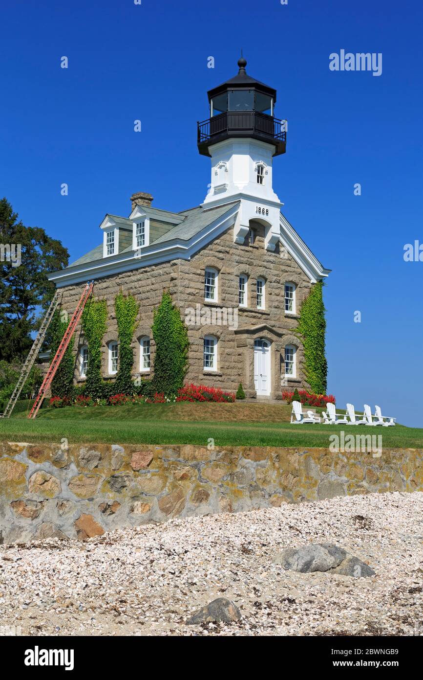 Point Lighthouse, Noank Village, Groton, Connecticut, USA Stock