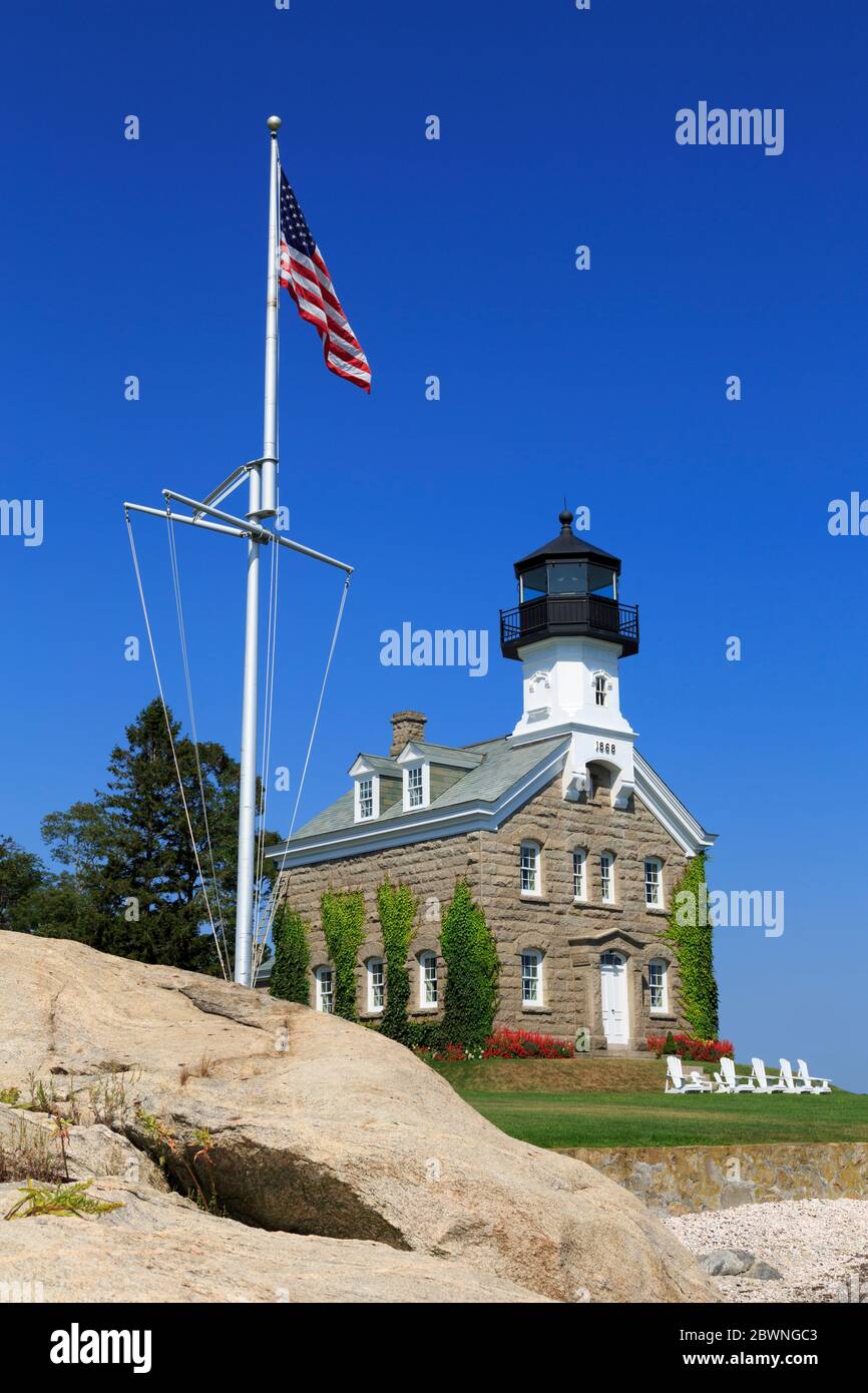 Point Lighthouse, Noank Village, Groton, Connecticut, USA Stock