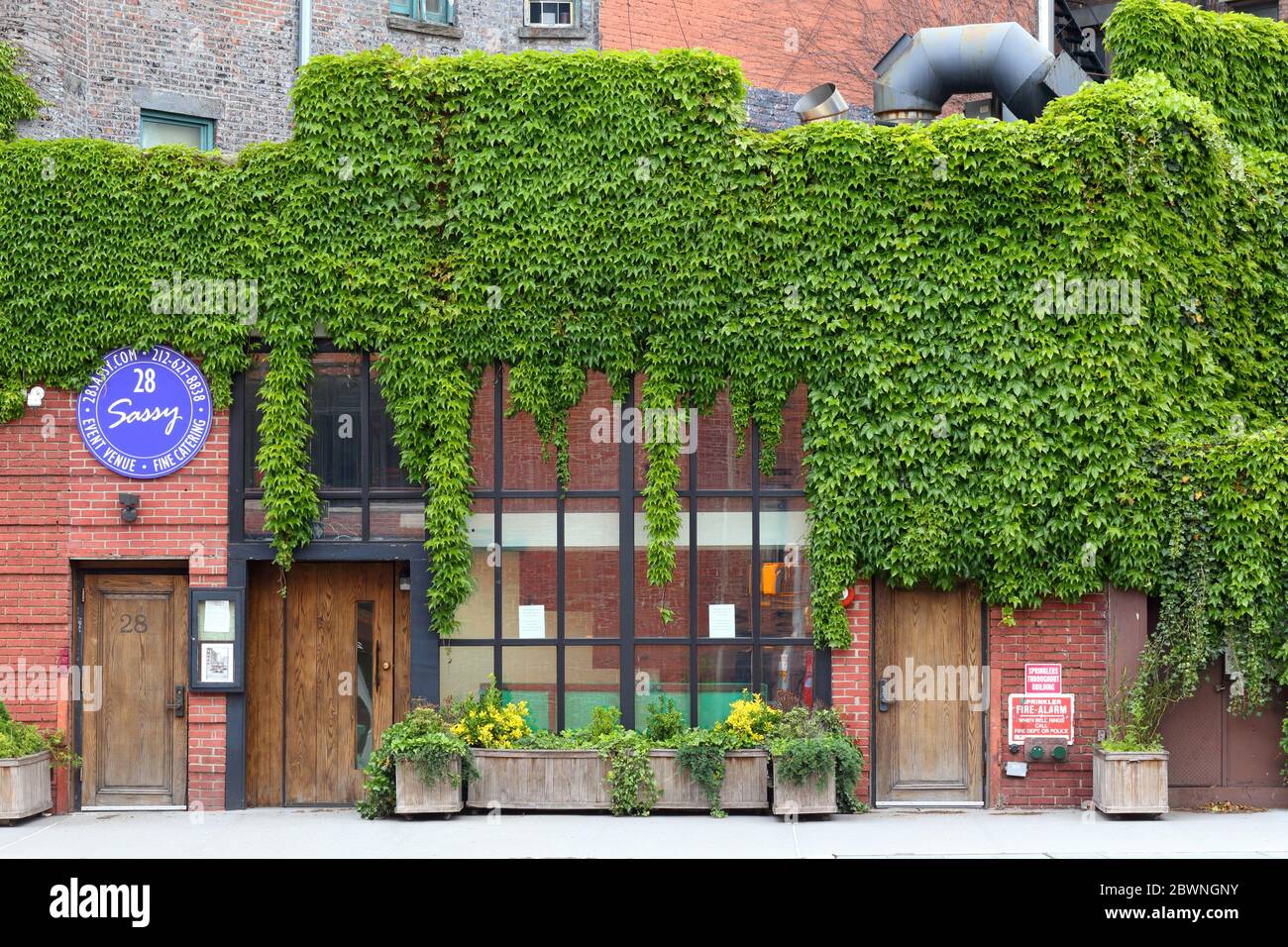 28 Sassy, 28 7th Ave S, New York, NYC storefront photo of an event space in the Greenwich Village neighborhood of Manhattan. Stock Photo