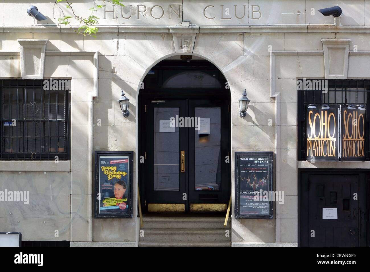 Huron Club, Soho Playhouse, 15 Vandam St, New York, NYC storefront