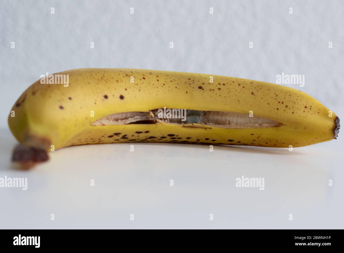 mold stain on banana because of open peel Stock Photo Alamy