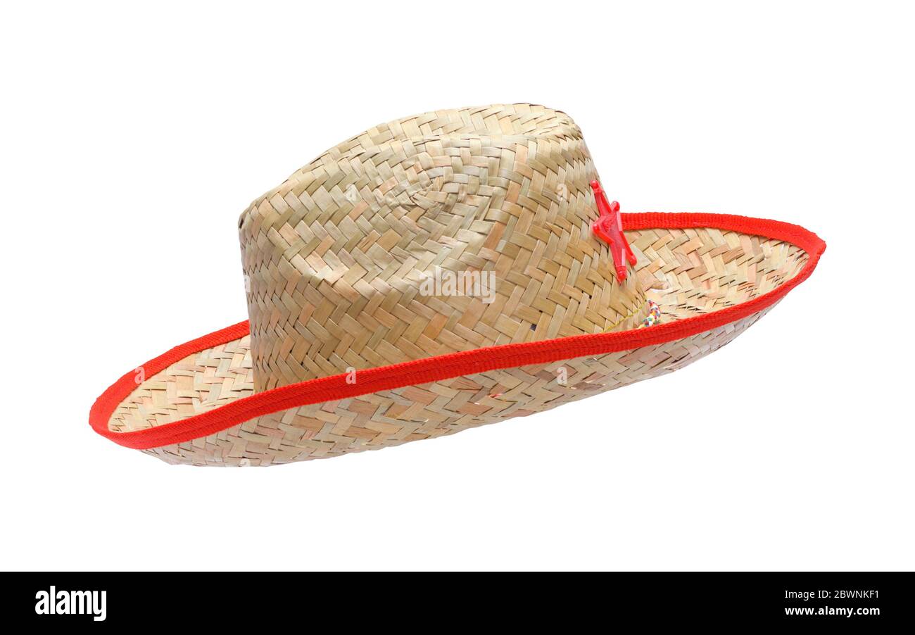 Cowboy Sheriff Hat Costume Side View Cut Out on White. Stock Photo