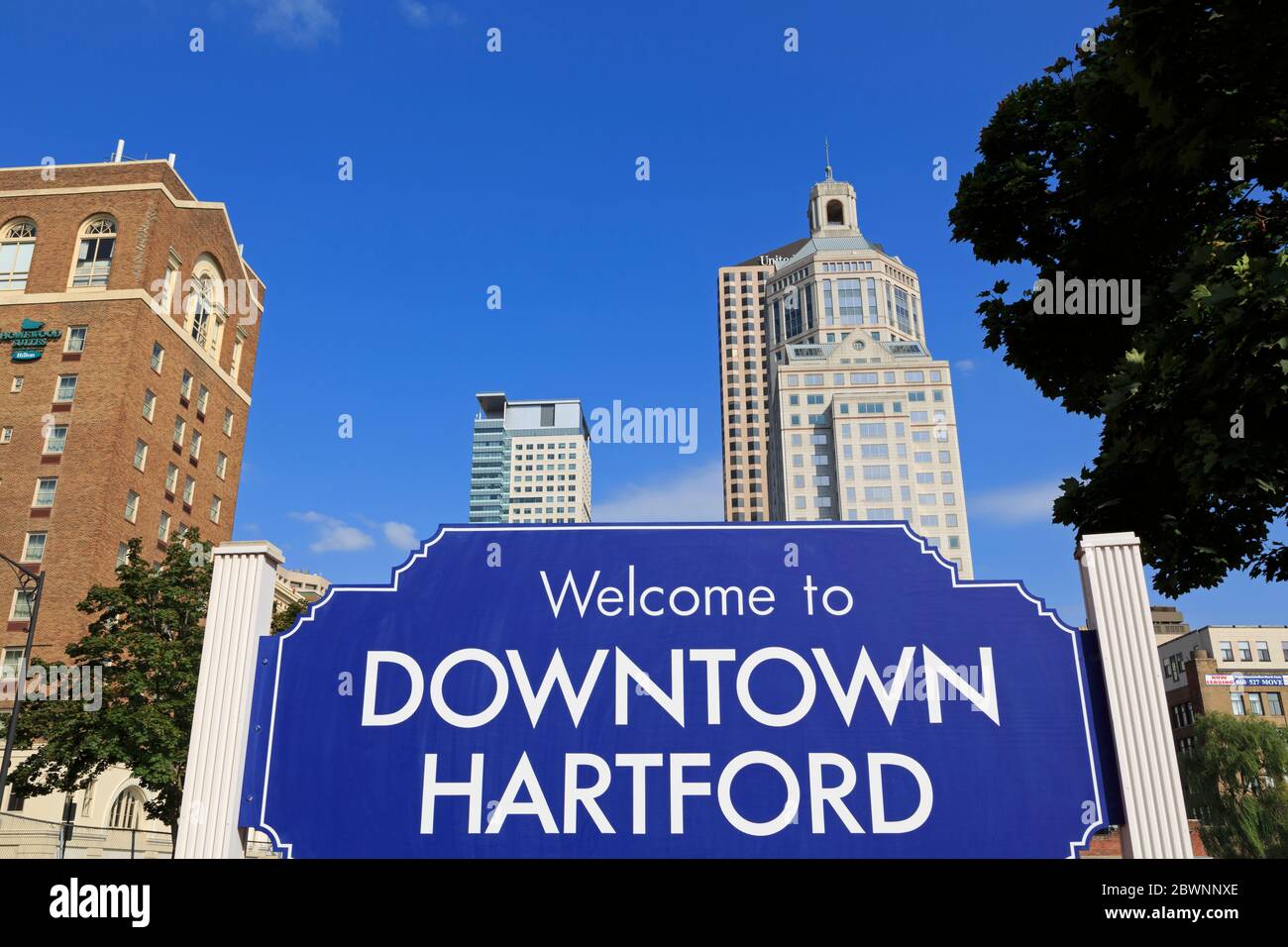 Welcome Sign Hartford Connecticut Usa Stock Photo Alamy