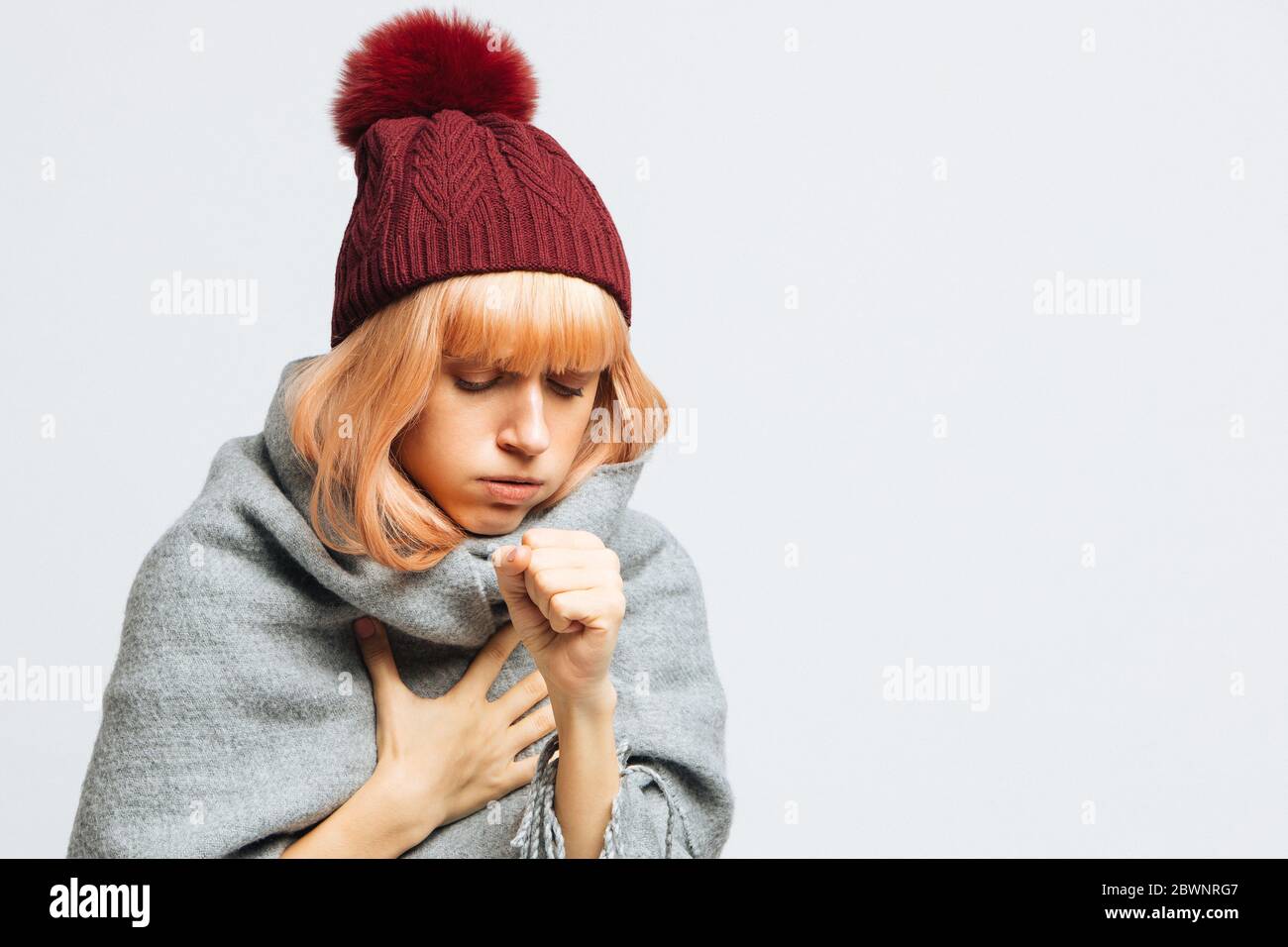 Young woman coughing hires stock photography and images Alamy