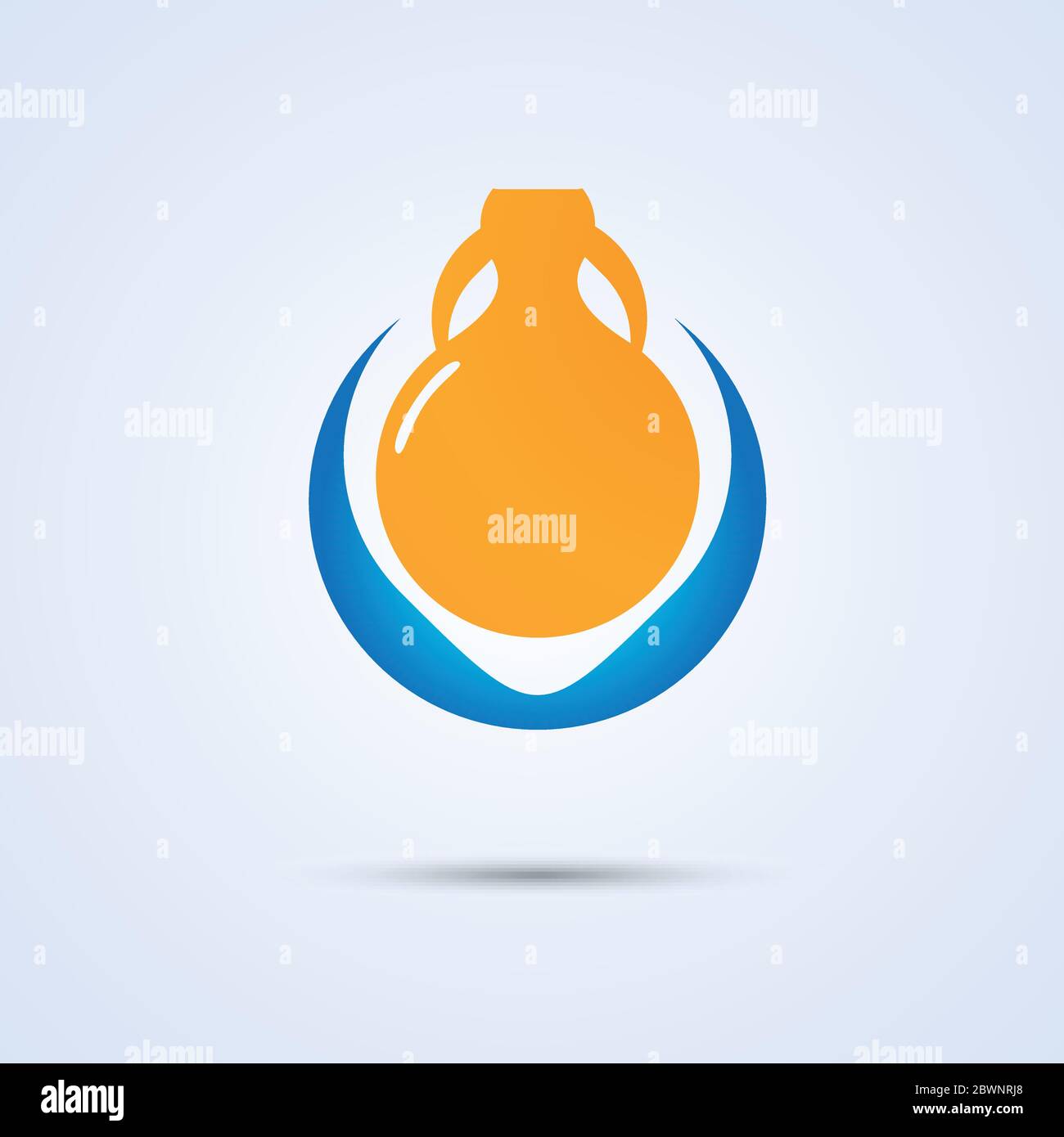 Jug with orange juice isolated white background Stock Vector