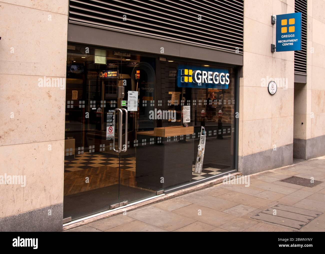 Greggs logos and shop front at Cannon Street Stock Photo - Alamy