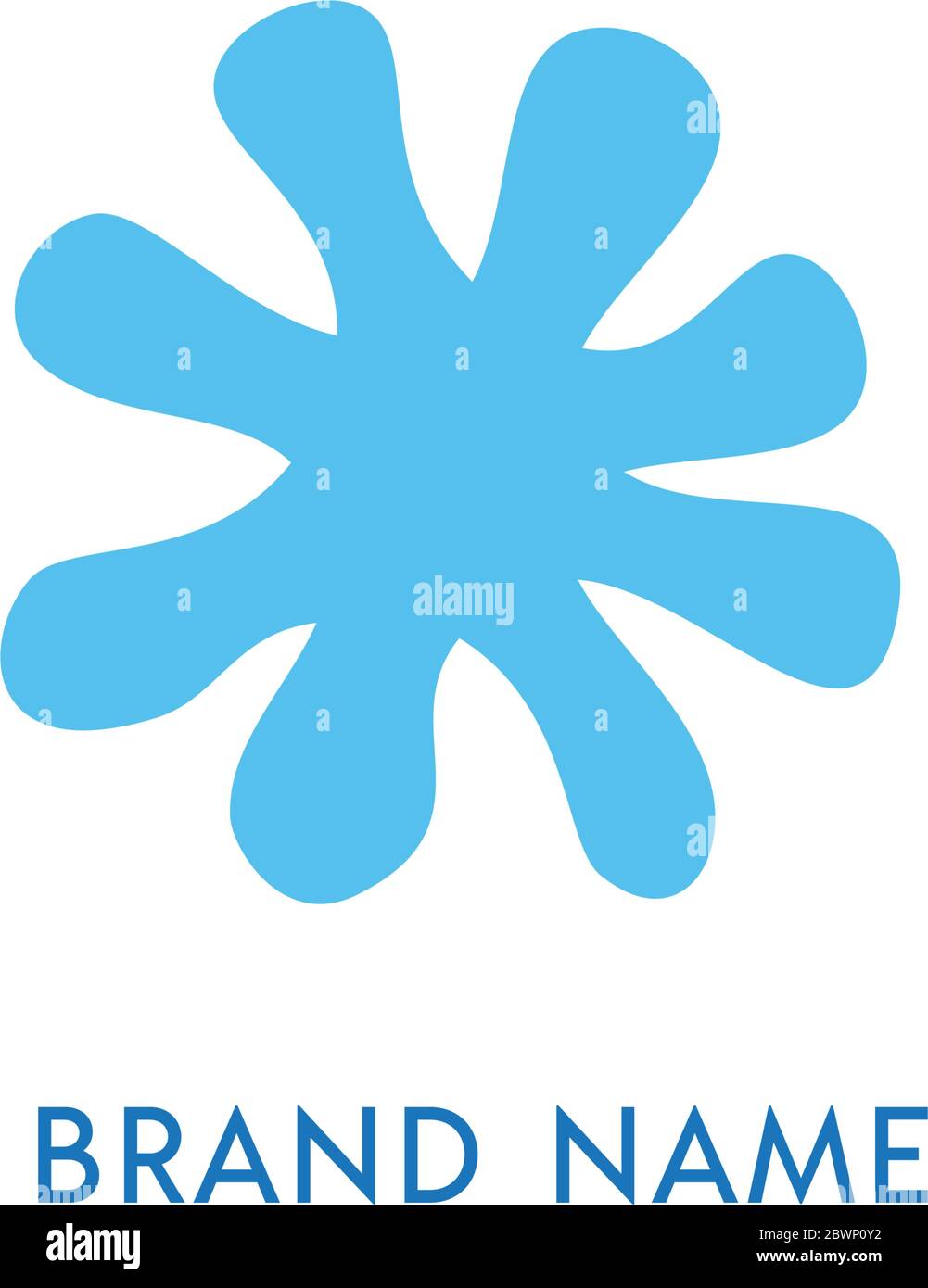 Simple Logo design icon with abstract snowflake Icon Stock Vector