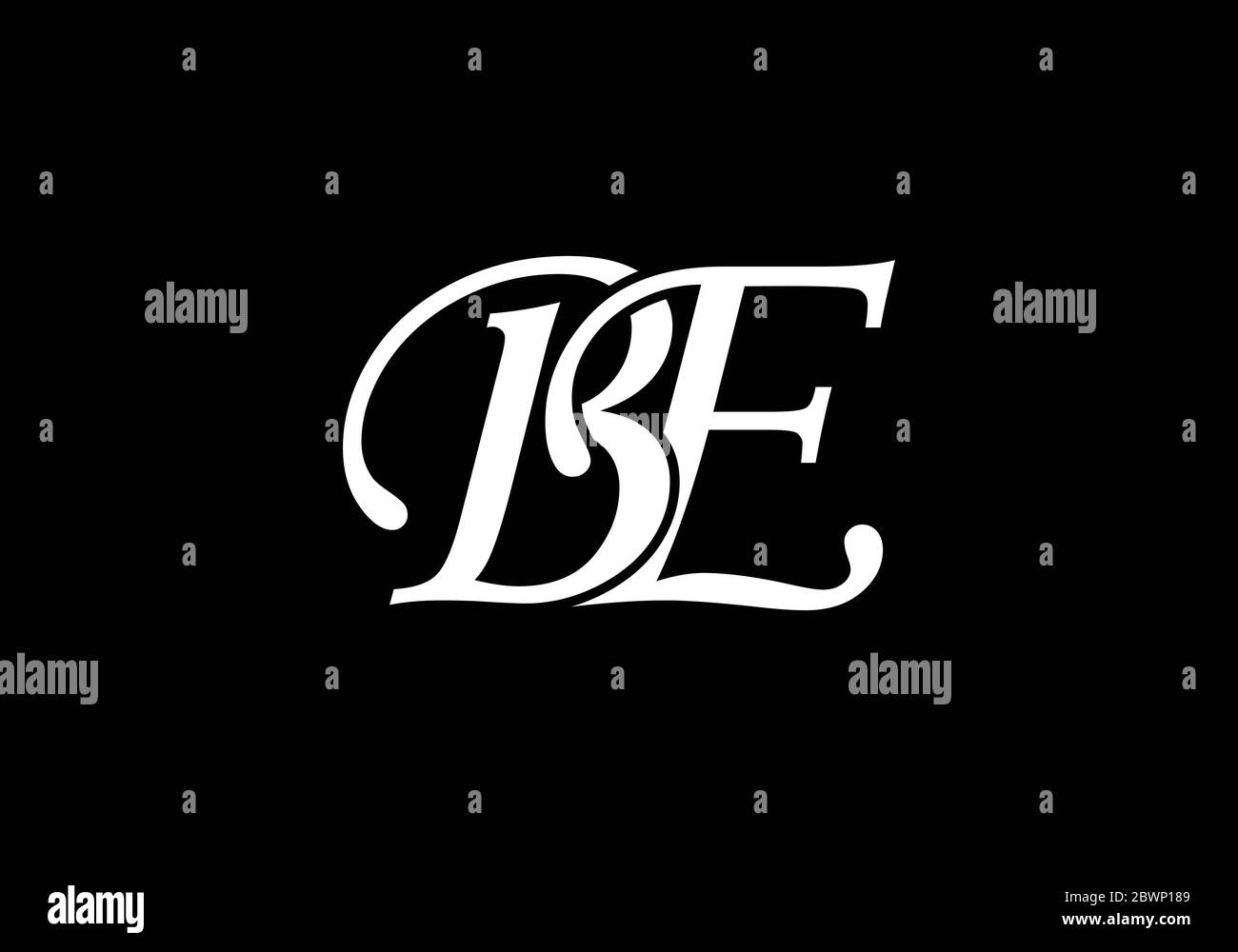 Initial Monogram Letter B E Logo Design Vector Template. B E Letter Logo Design Stock Vector