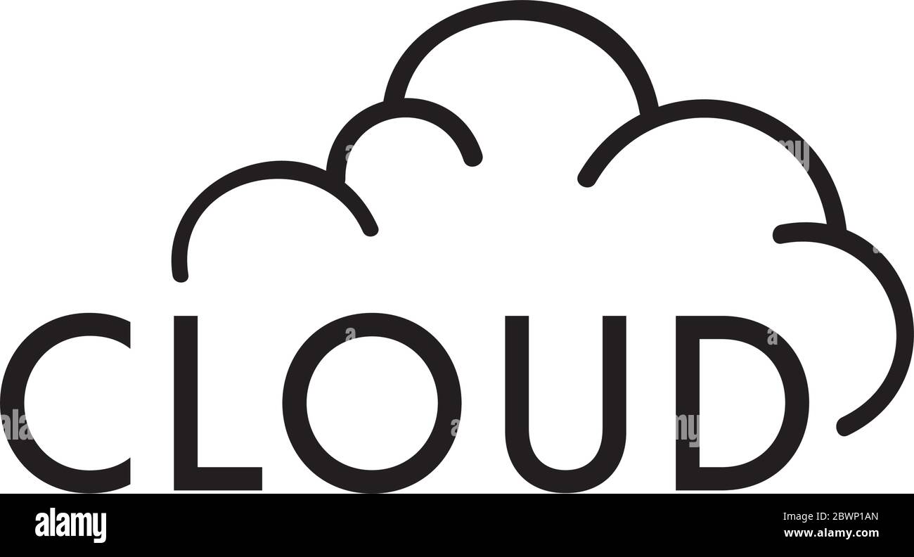 Simple Logo Design Concept with Cloud Icon Stock Vector