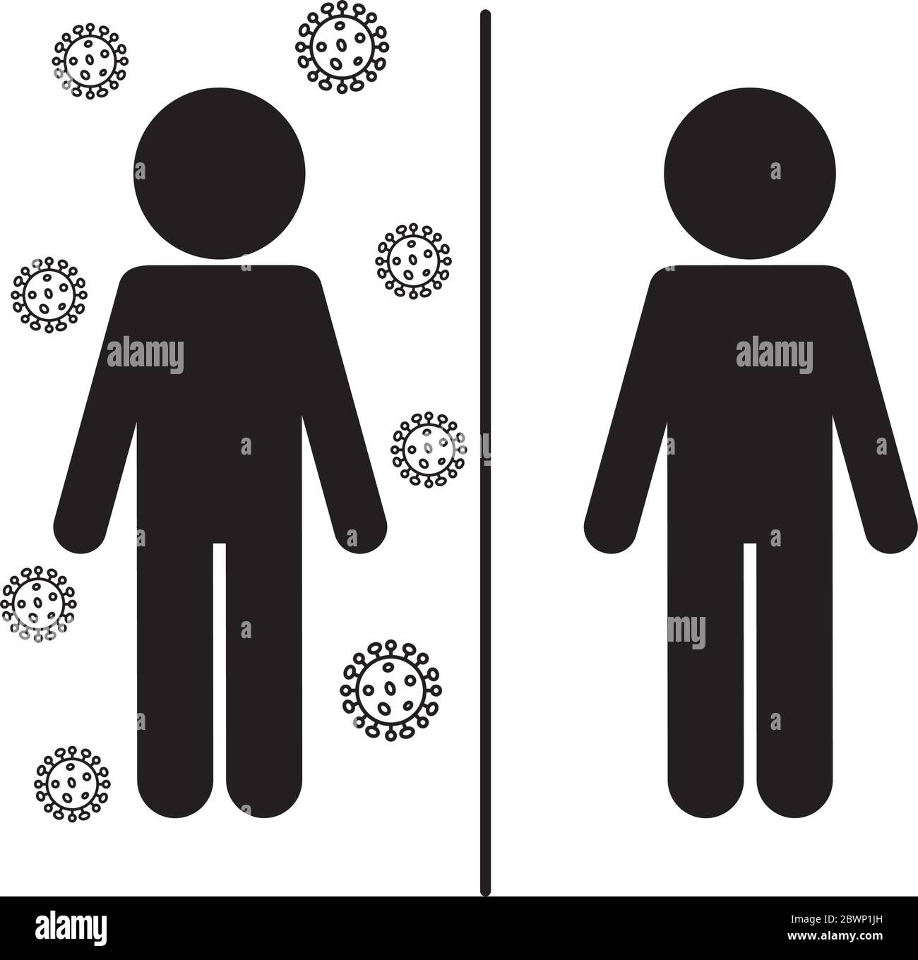 Social distancing between avatars silhouette style icon vector design ...