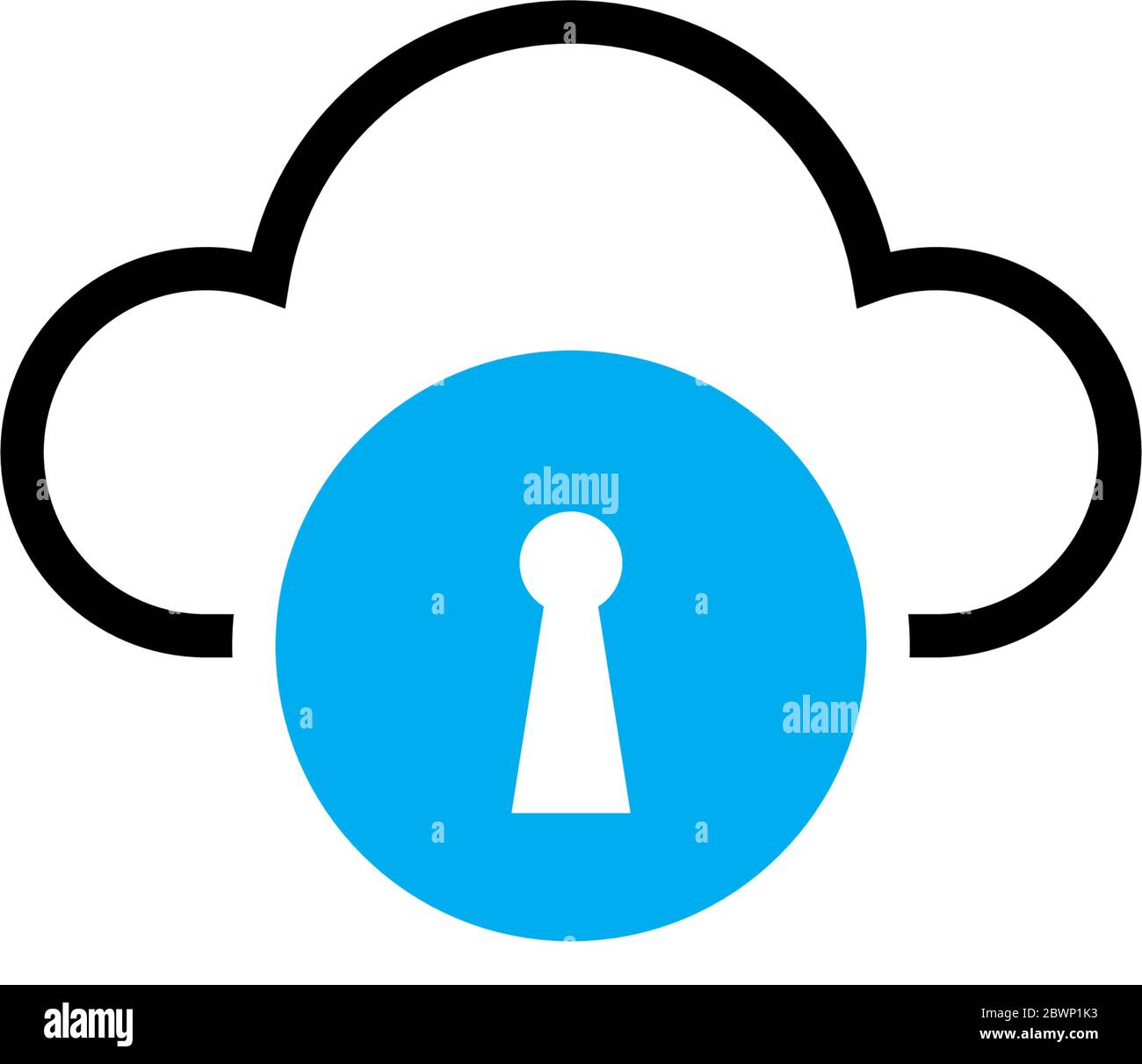 simple Logo Design Concept with Cloud and Keyhole icon Stock Vector