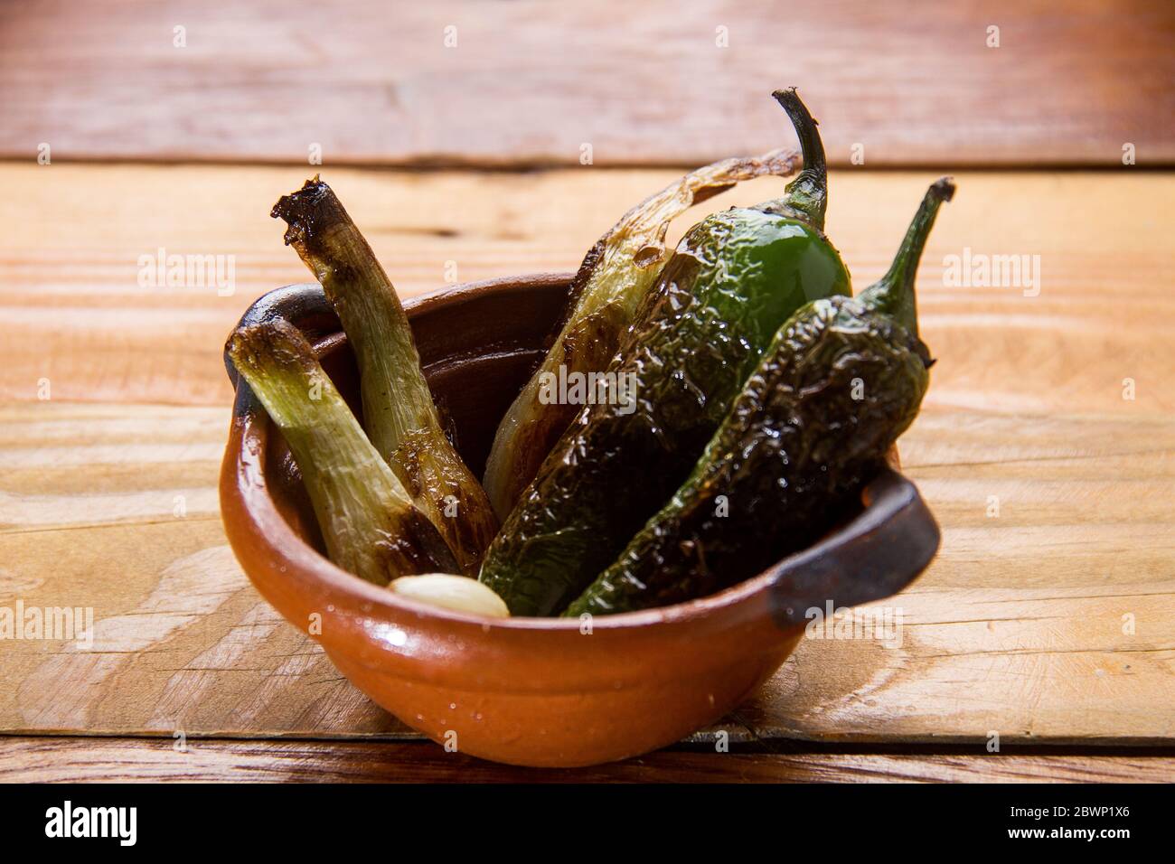 Mexican jalapenos roasted chiles and onion Stock Photo Alamy