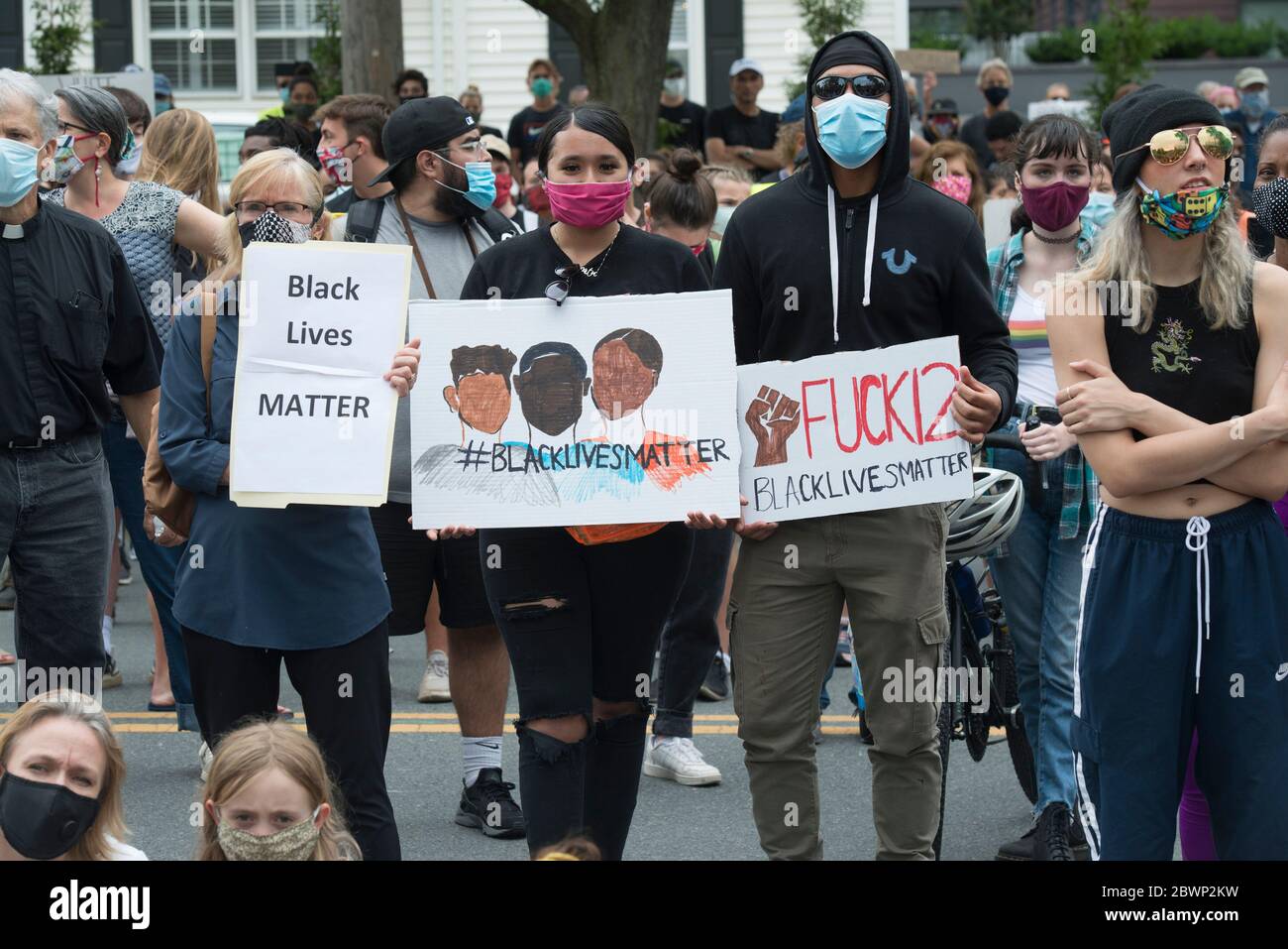 Bethesda,MD, June 2, 2020,USA: A rally organized by high school students brought thousands of  protestors gather in Bethesda, MD, a suburb near Washin Stock Photo