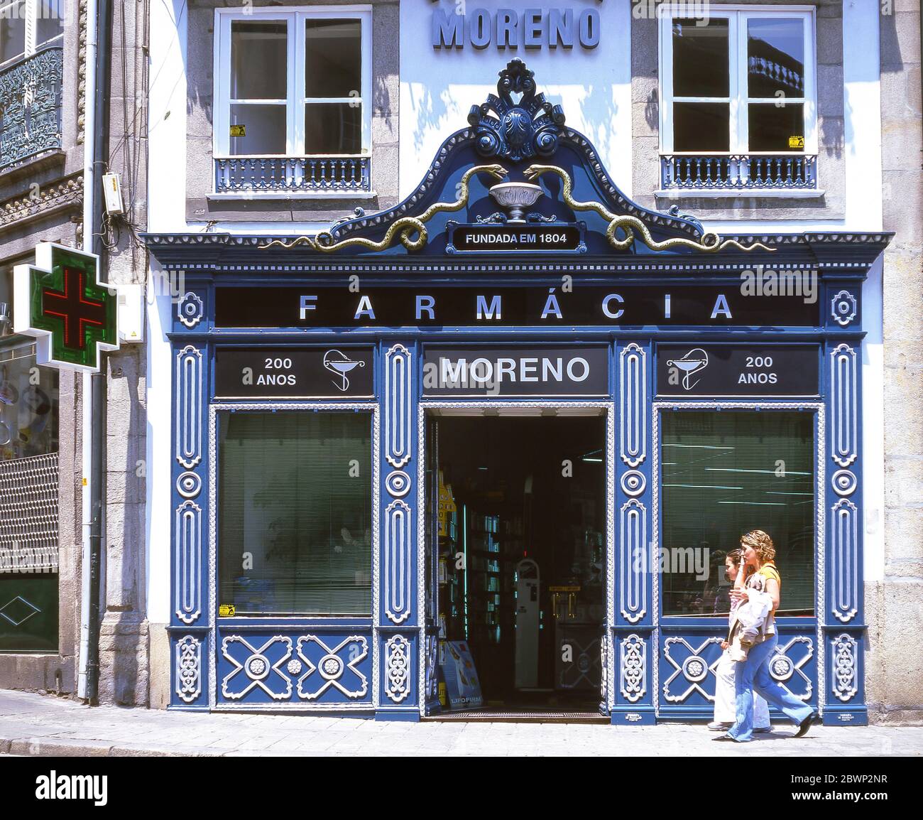 Morena Pharmacy (Moreno Farmacia) 1802, Largo São Domingos, Porto (Oporto), Norte Region, Portugal Stock Photo