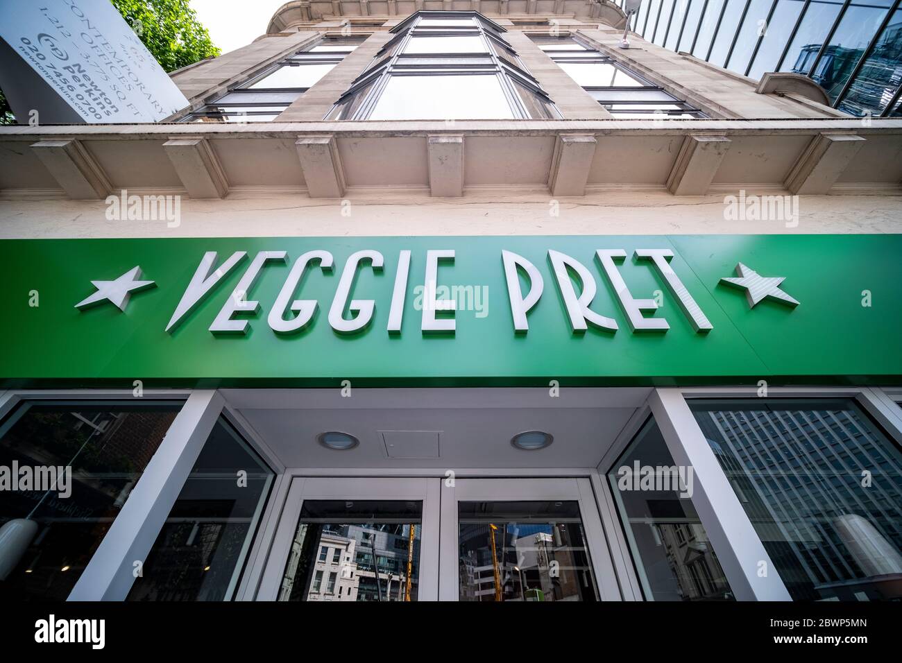 LONDON- JUNE, 2020: Veggie Pret store in the City of London Stock Photo