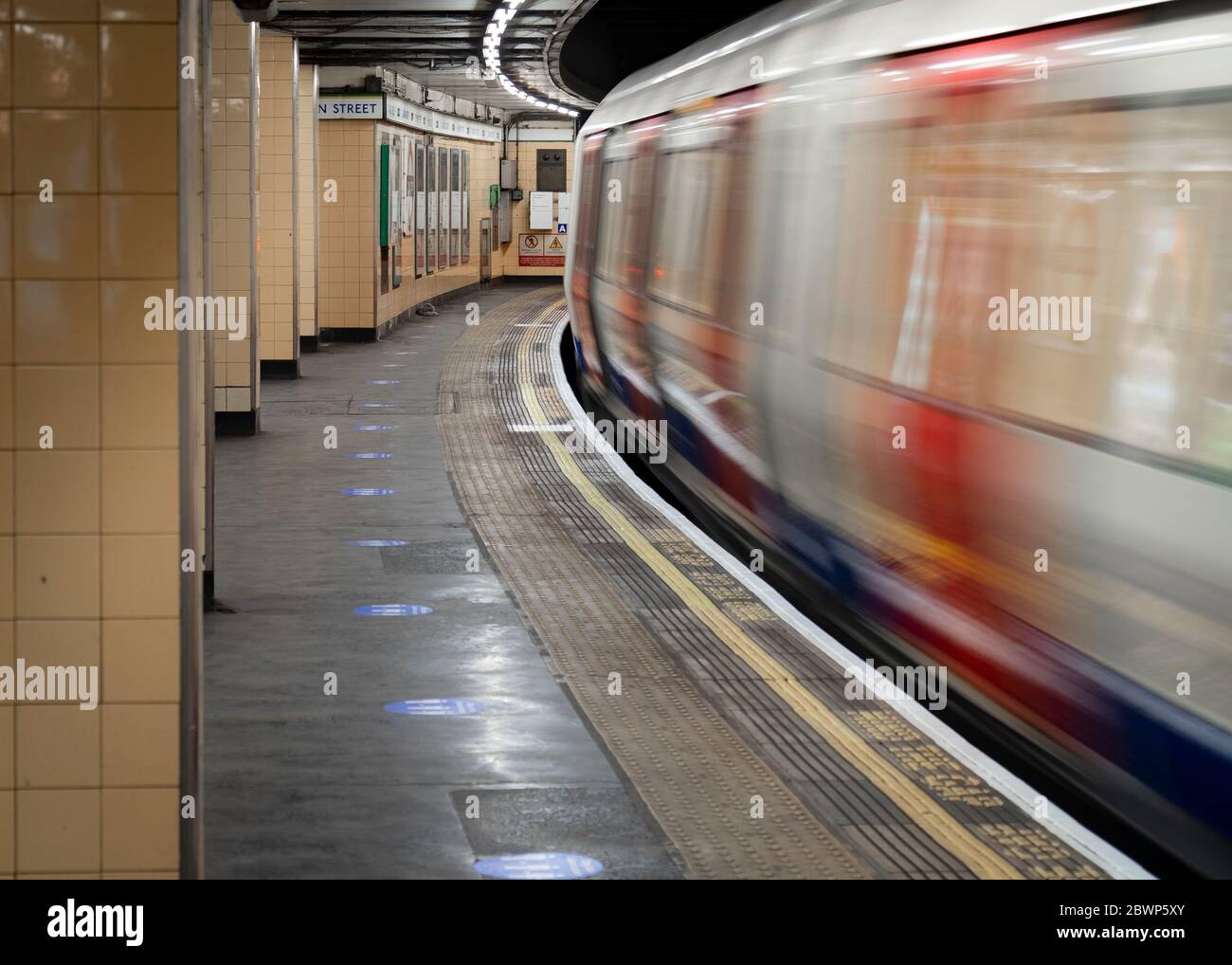 London Underground- Motion blurred Stock Photo