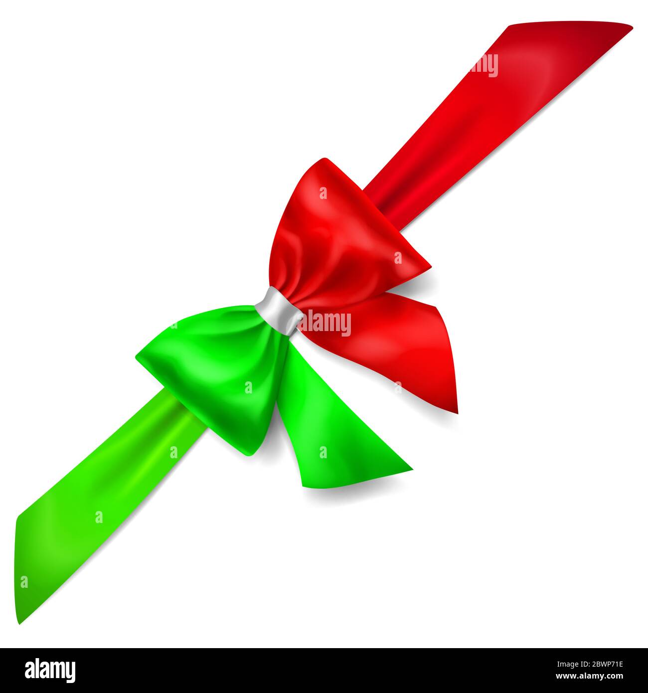 Olive green gift ribbon in a bow Stock Photo - Alamy