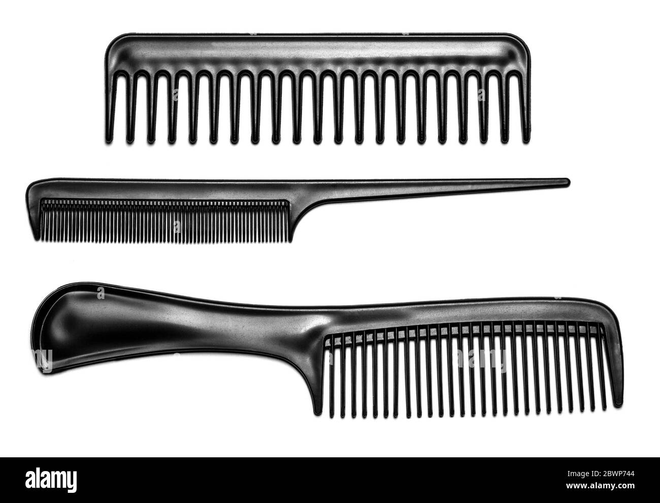 Black hair combs isolated on white background Stock Photo Alamy