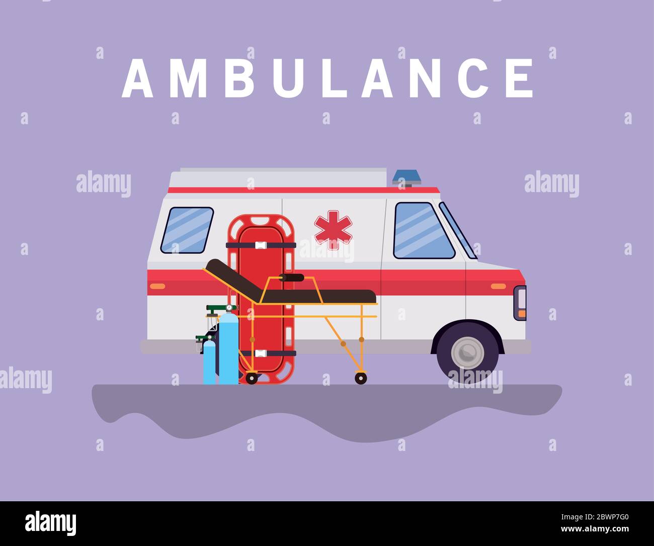 Ambulance stretcher and oxygen cylinders vector design Stock Vector Image & Art Alamy