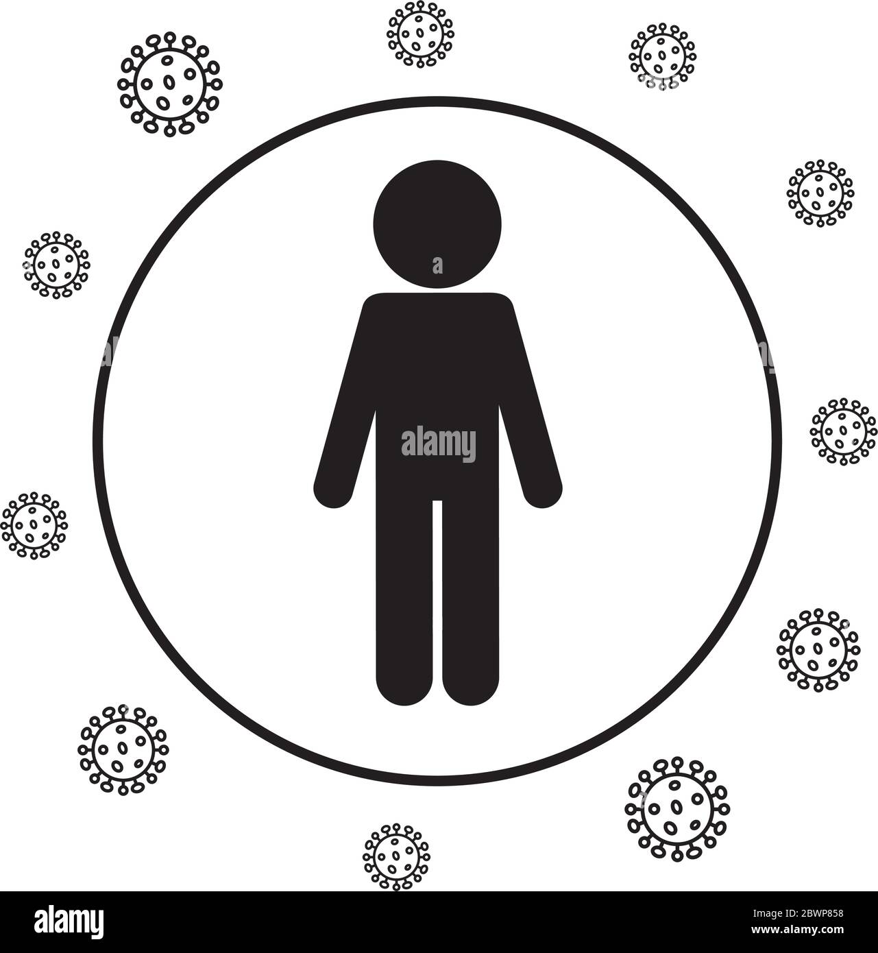 Avatar social distancing silhouette style icon vector design Stock ...