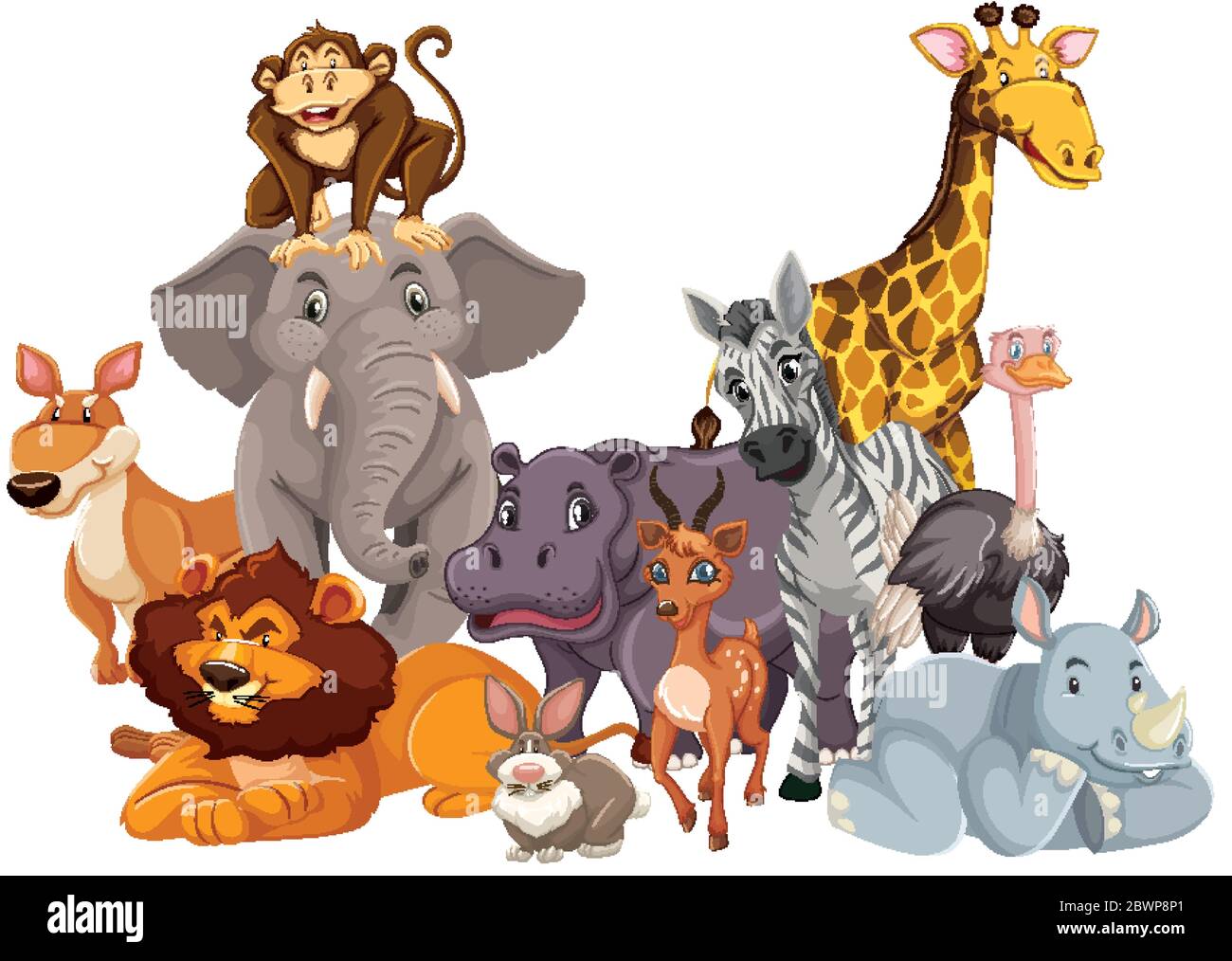 Group of wild animal illustration Stock Vector Image & Art - Alamy