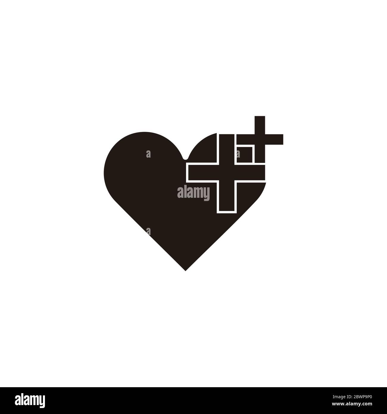heart plus medical simple geometric symbol vector Stock Vector