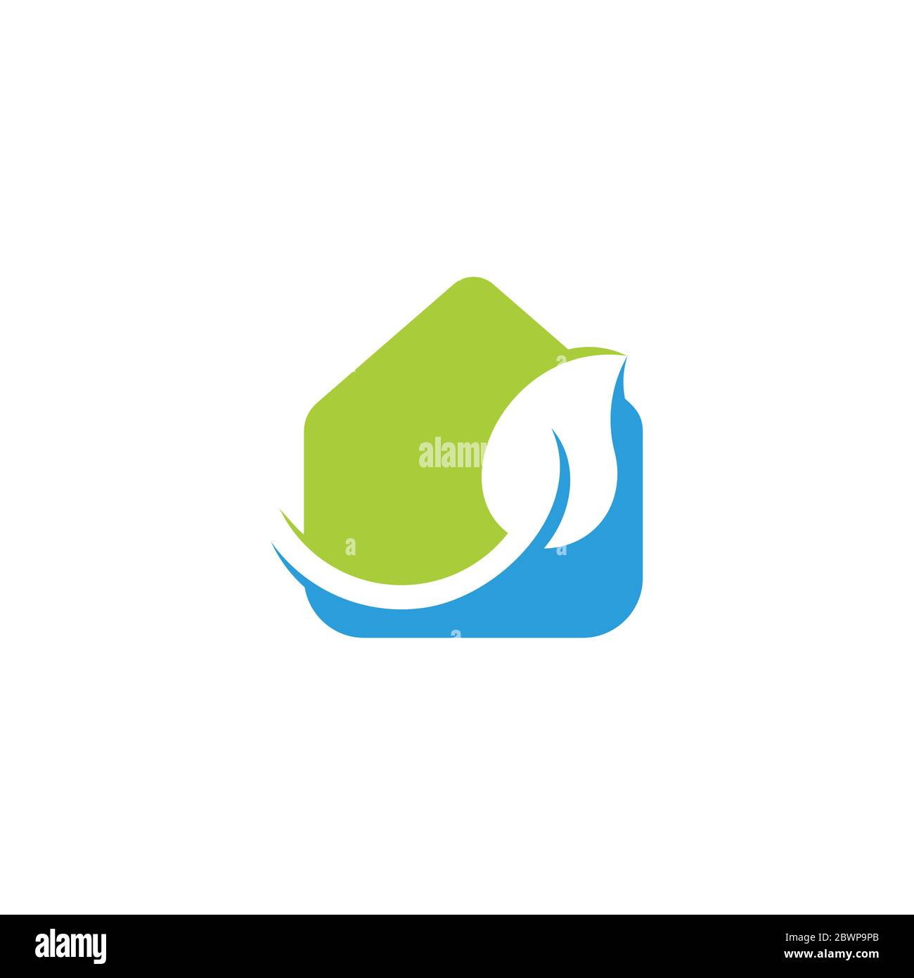 natural leaf home simple geometric colorful symbol logo vector Stock ...