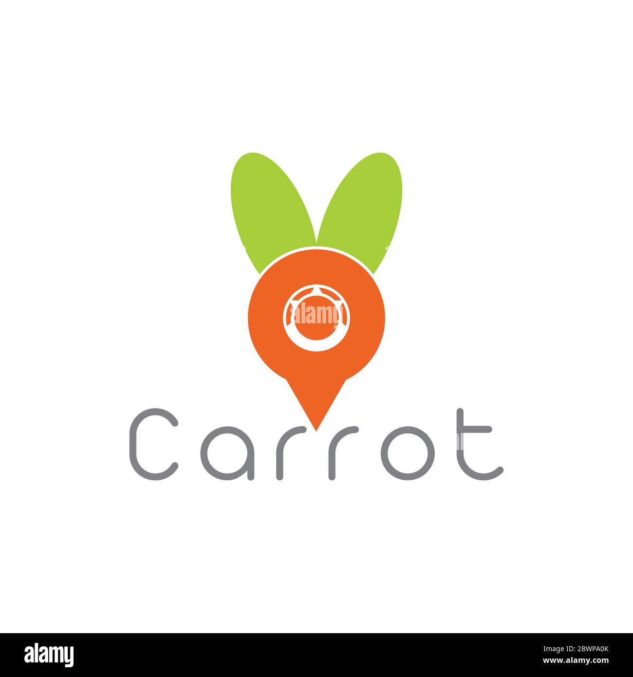 carrot simple geometric logo vector Stock Vector