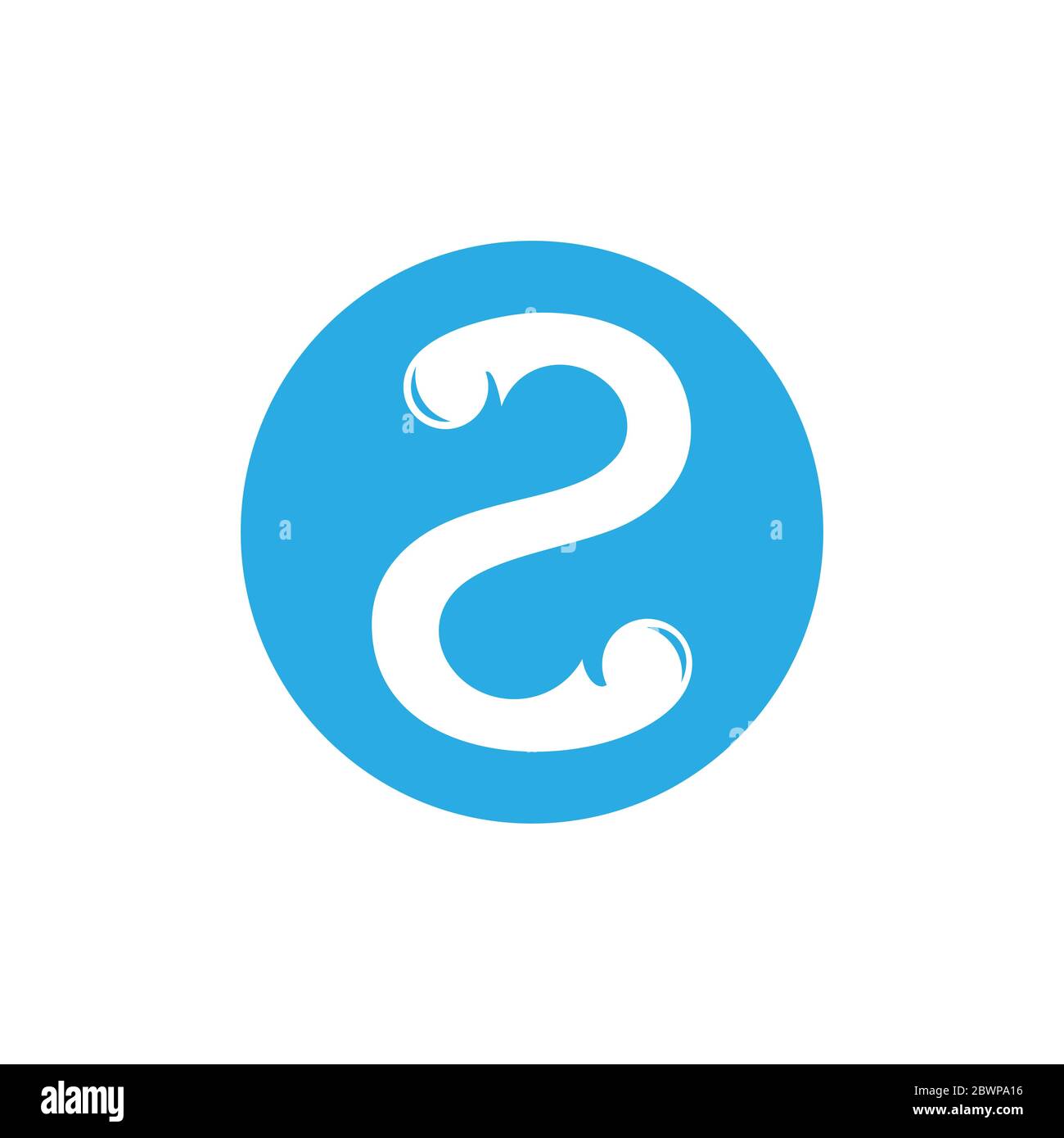 number 2 simple curves logo vector Stock Vector