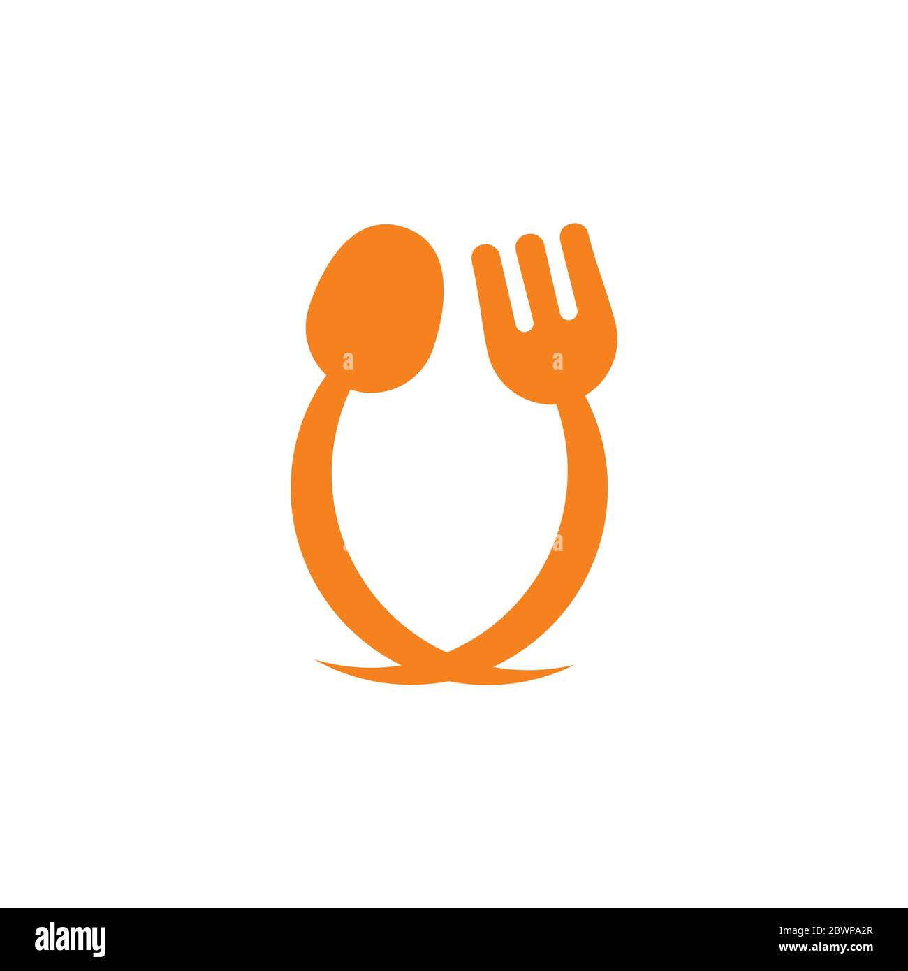 linked spoon fork restaurant decoration vector Stock Vector