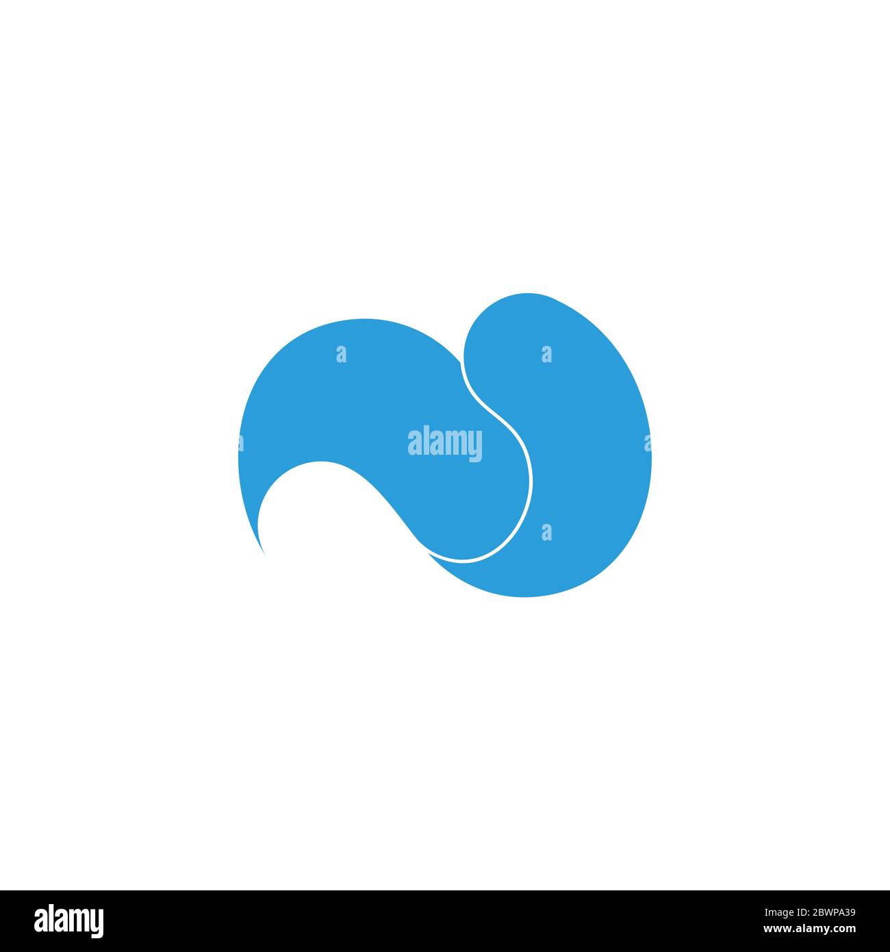 abstract curves blue wave 3d flat design logo vector Stock Vector
