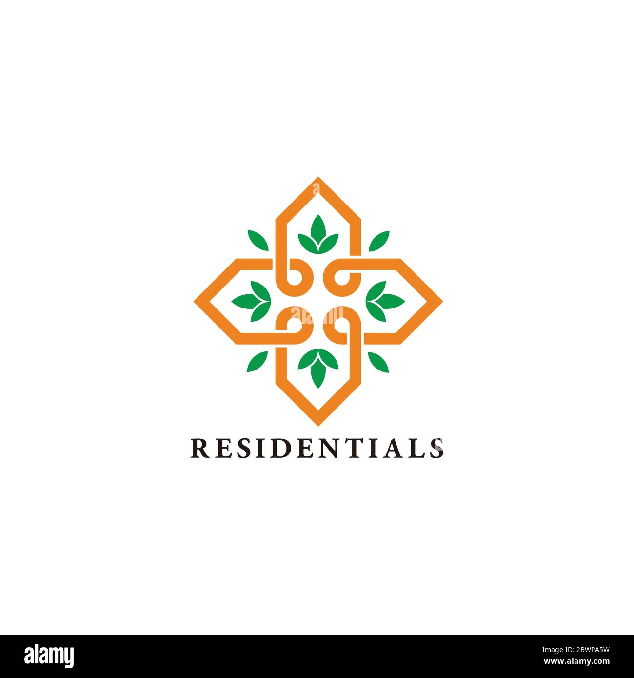 abstract homes residential leaf natural infinity design logo vector Stock Vector