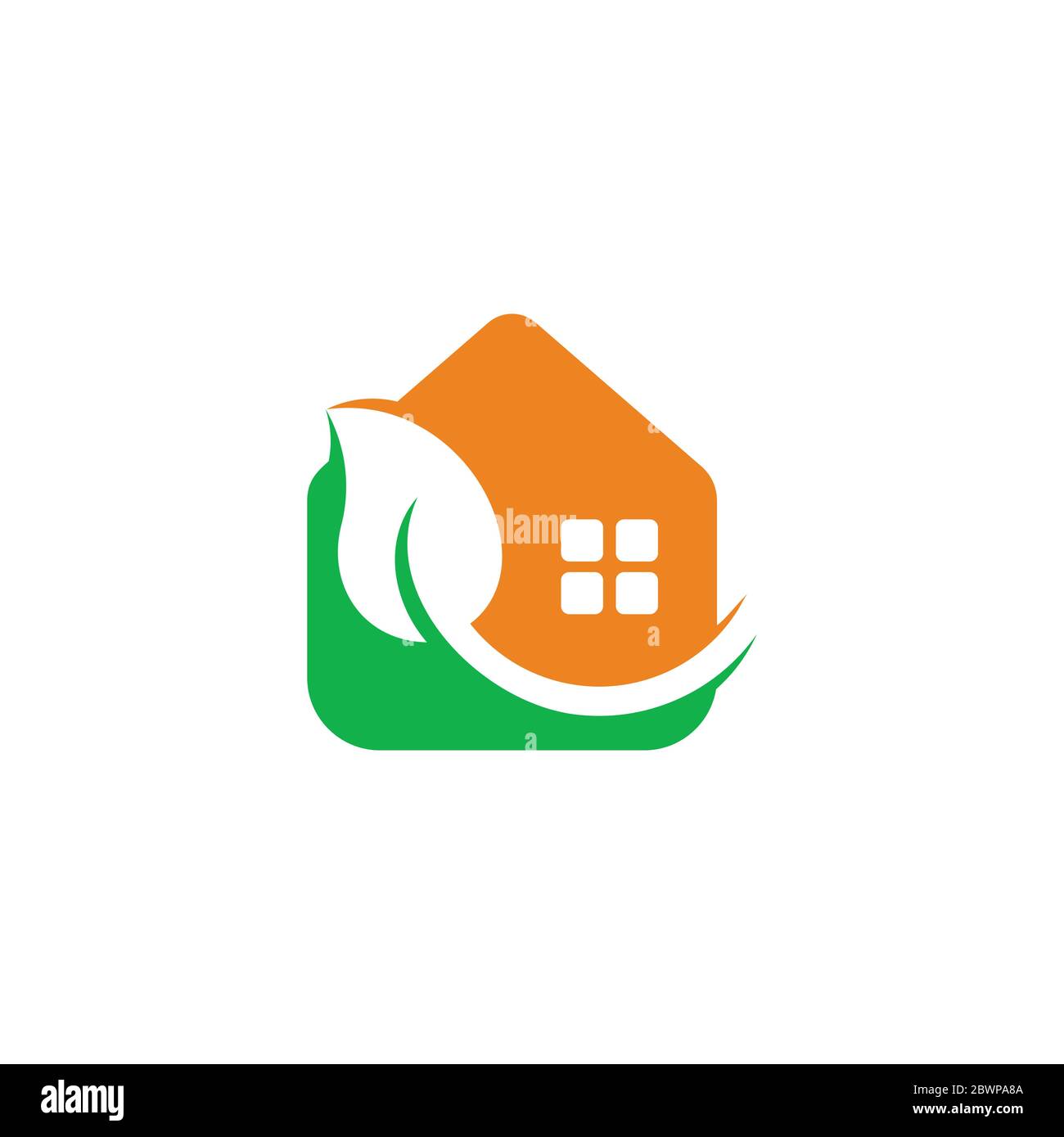natural leaf home simple geometric colorful symbol logo vector Stock ...