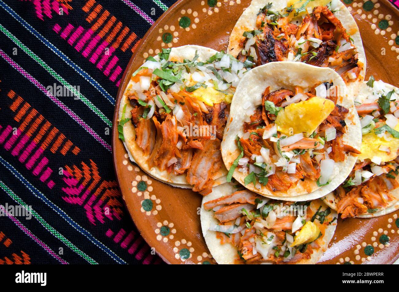 Authentic mexican tacos al pastor Stock Photo Alamy